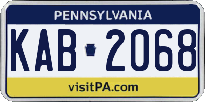 PA license plate KAB2068