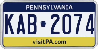 PA license plate KAB2074