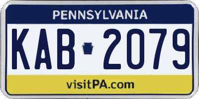 PA license plate KAB2079
