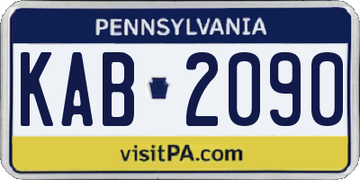 PA license plate KAB2090