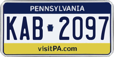 PA license plate KAB2097