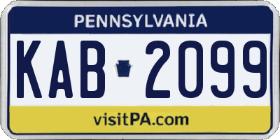 PA license plate KAB2099