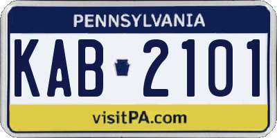 PA license plate KAB2101