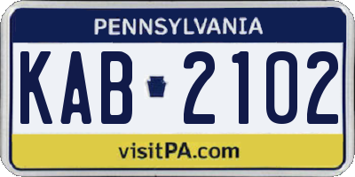 PA license plate KAB2102