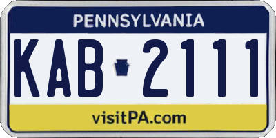 PA license plate KAB2111