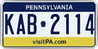 PA license plate KAB2114