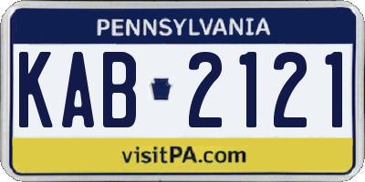 PA license plate KAB2121