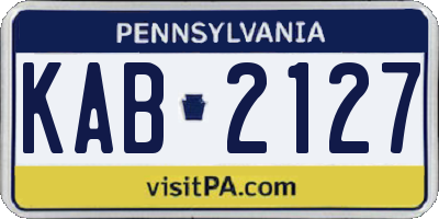 PA license plate KAB2127
