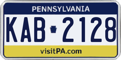 PA license plate KAB2128