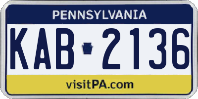 PA license plate KAB2136