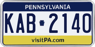 PA license plate KAB2140