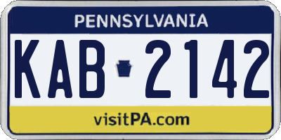 PA license plate KAB2142