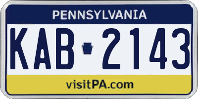 PA license plate KAB2143