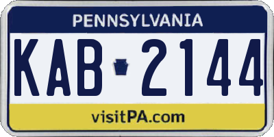 PA license plate KAB2144