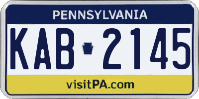 PA license plate KAB2145