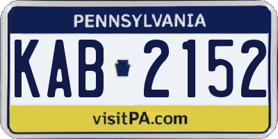 PA license plate KAB2152
