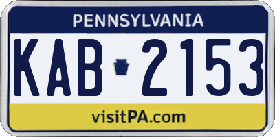 PA license plate KAB2153