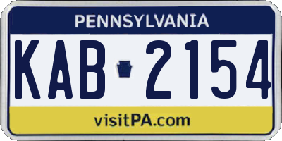 PA license plate KAB2154