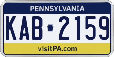 PA license plate KAB2159