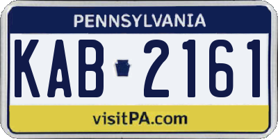 PA license plate KAB2161