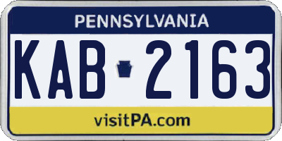 PA license plate KAB2163