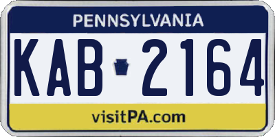 PA license plate KAB2164