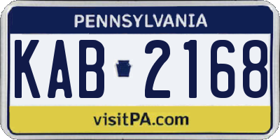PA license plate KAB2168