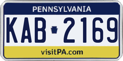 PA license plate KAB2169