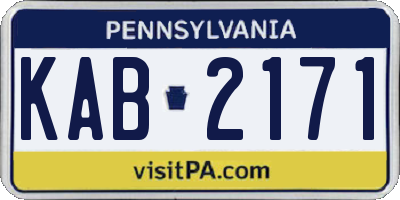PA license plate KAB2171