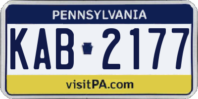 PA license plate KAB2177