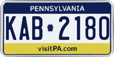PA license plate KAB2180