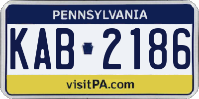 PA license plate KAB2186
