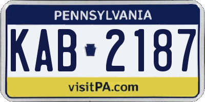 PA license plate KAB2187