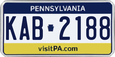 PA license plate KAB2188