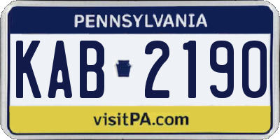 PA license plate KAB2190