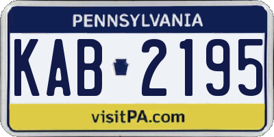 PA license plate KAB2195