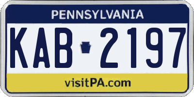PA license plate KAB2197