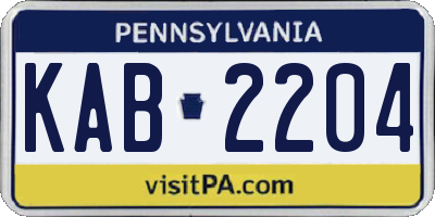 PA license plate KAB2204