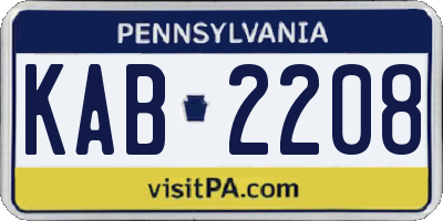 PA license plate KAB2208