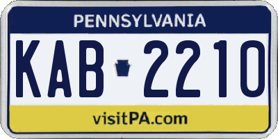 PA license plate KAB2210