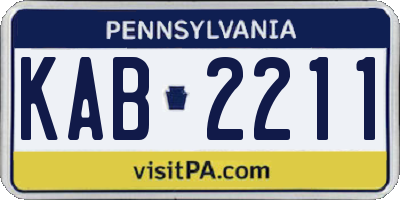 PA license plate KAB2211