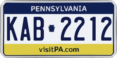 PA license plate KAB2212
