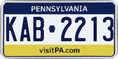 PA license plate KAB2213