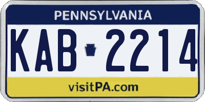 PA license plate KAB2214