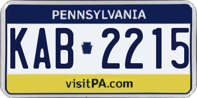 PA license plate KAB2215