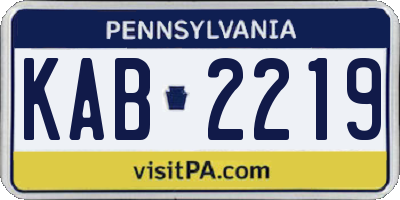 PA license plate KAB2219