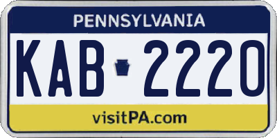PA license plate KAB2220