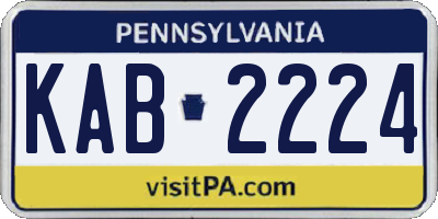 PA license plate KAB2224