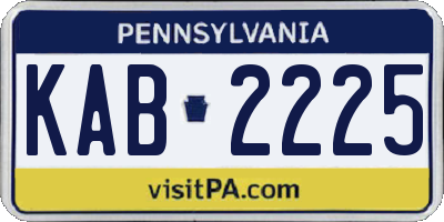 PA license plate KAB2225