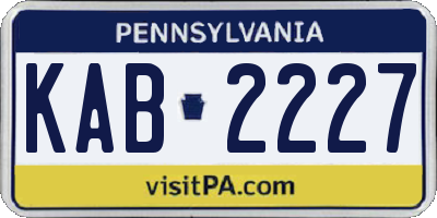 PA license plate KAB2227